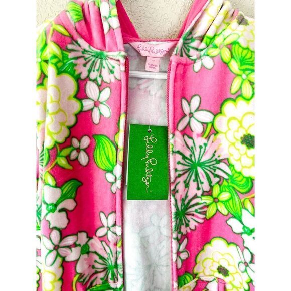 NWT! Lilly Pulitzer Floral Velour Full Zip Hoodie with Matching Pants Size 12 - Picture 3 of 8